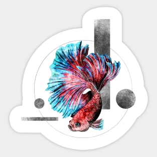 Modern Beta Fish Sticker